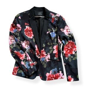 Floral Black Blazer